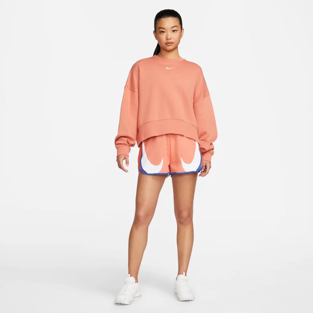 NWT Nike Sportswear Circa 72 Fleece Logo Swoosh  Shorts Orange Sz XS